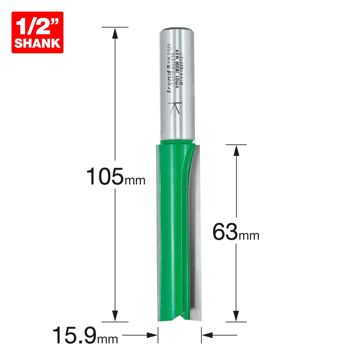 Two Flute Cutter 15.9mm diameter