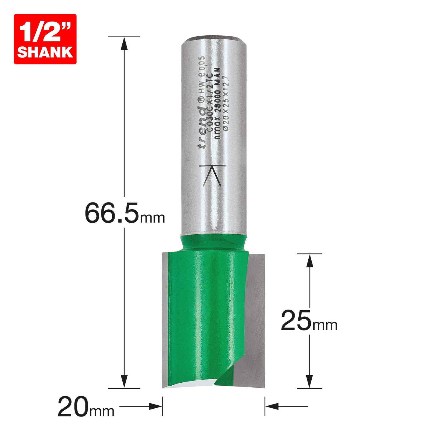 Two Flute Cutter 20.0mm diameter