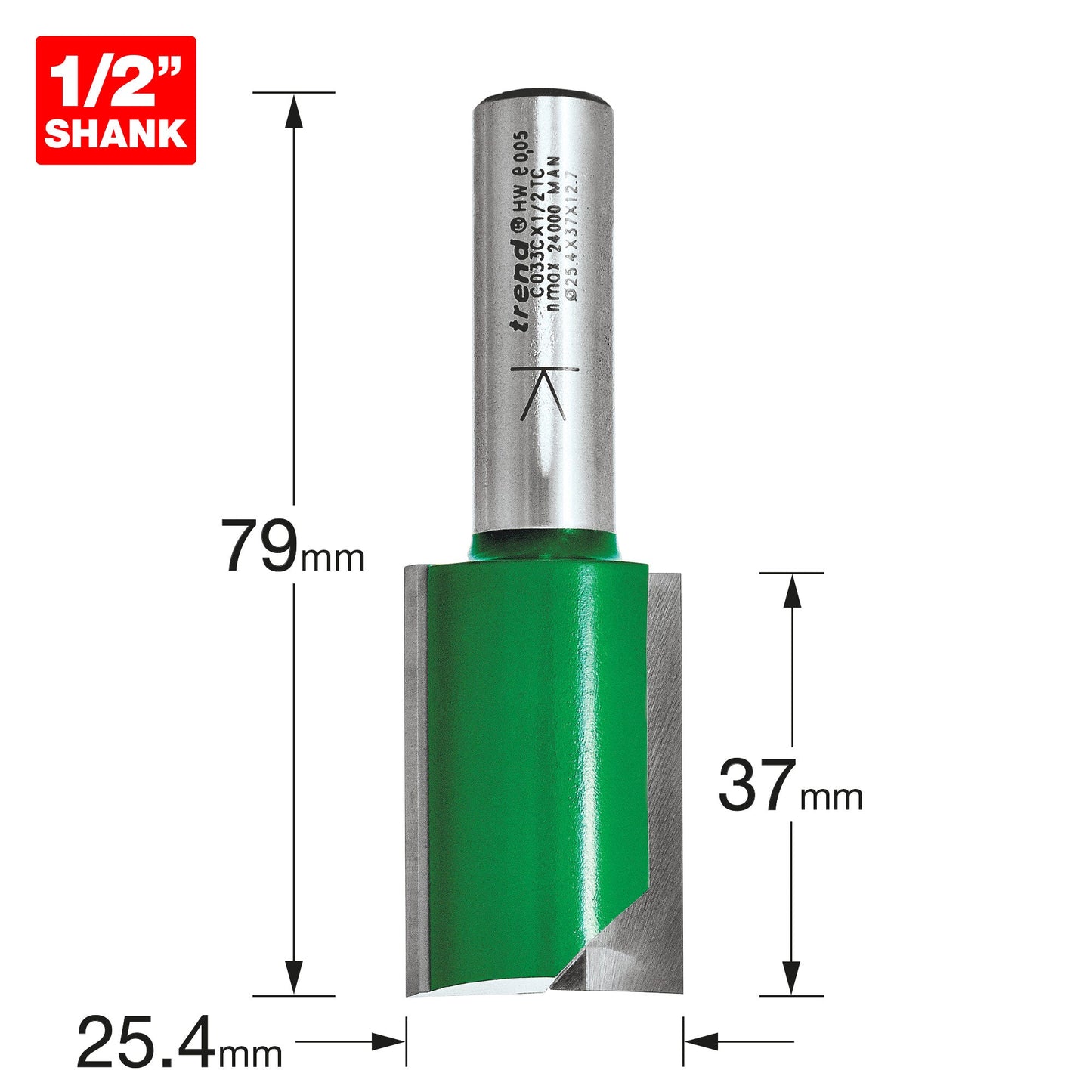 Two Flute Cutter 25.4mm diameter