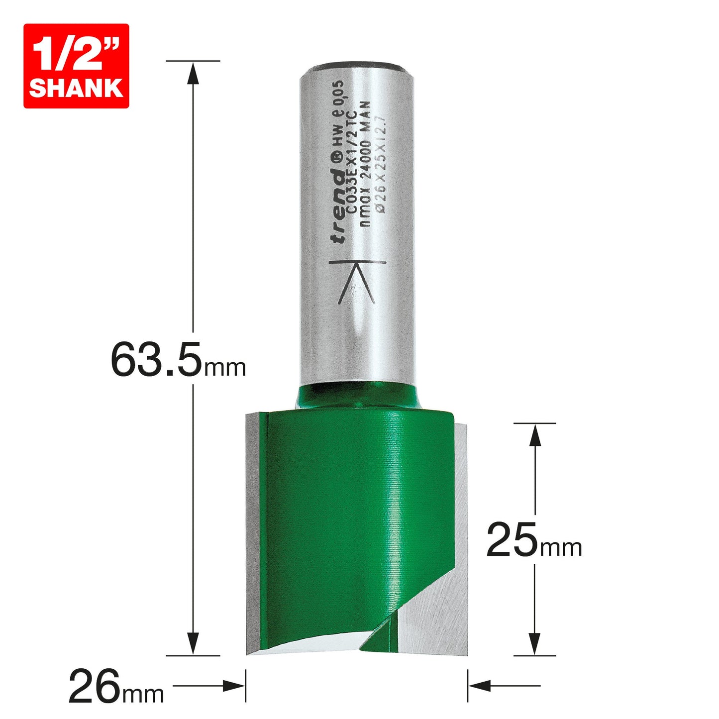 Two Flute Cutter 26mm diameter