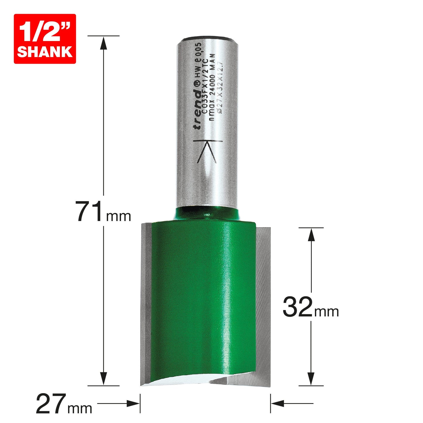 Two Flute Cutter 27mm diameter