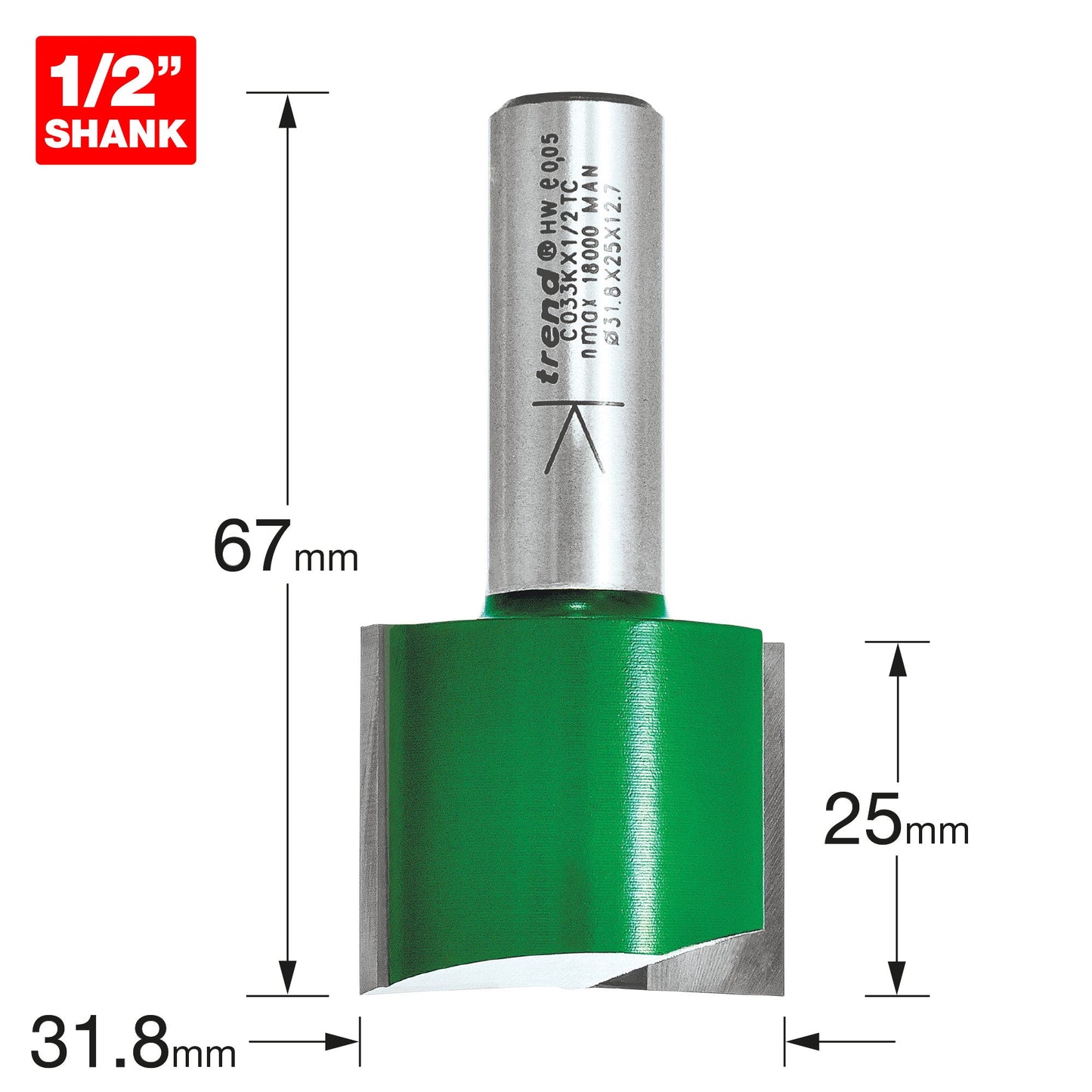 Two Flute Cutter 31.8mm diameter