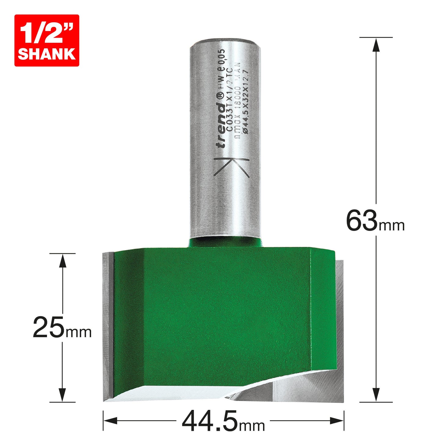 Two Flute Cutter 44.5mm diameter