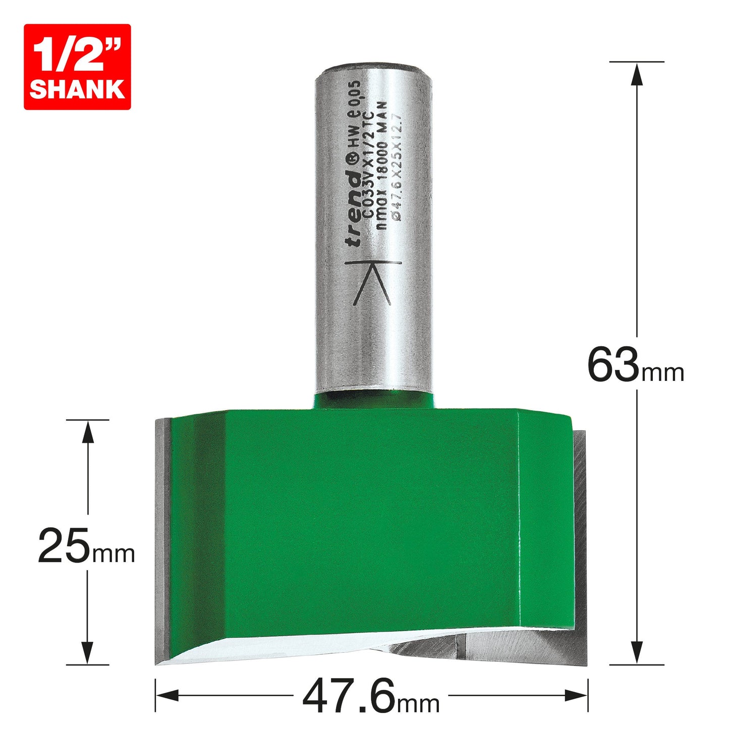 Two Flute Cutter 47.6mm diameter