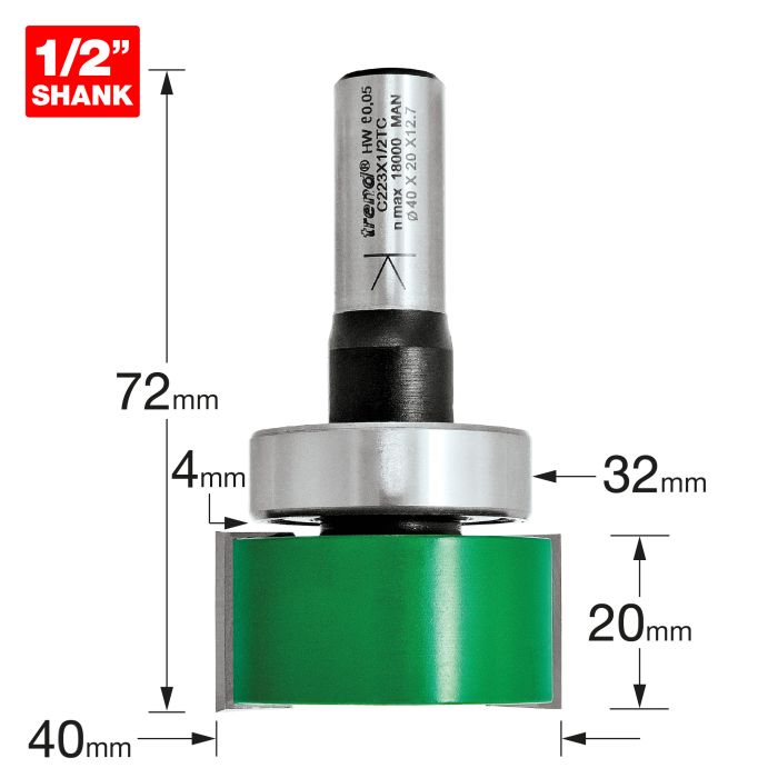 Intumescent cutter set 20mm x 40mm