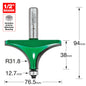 Bearing guided round over ovolo 31.8mm radius