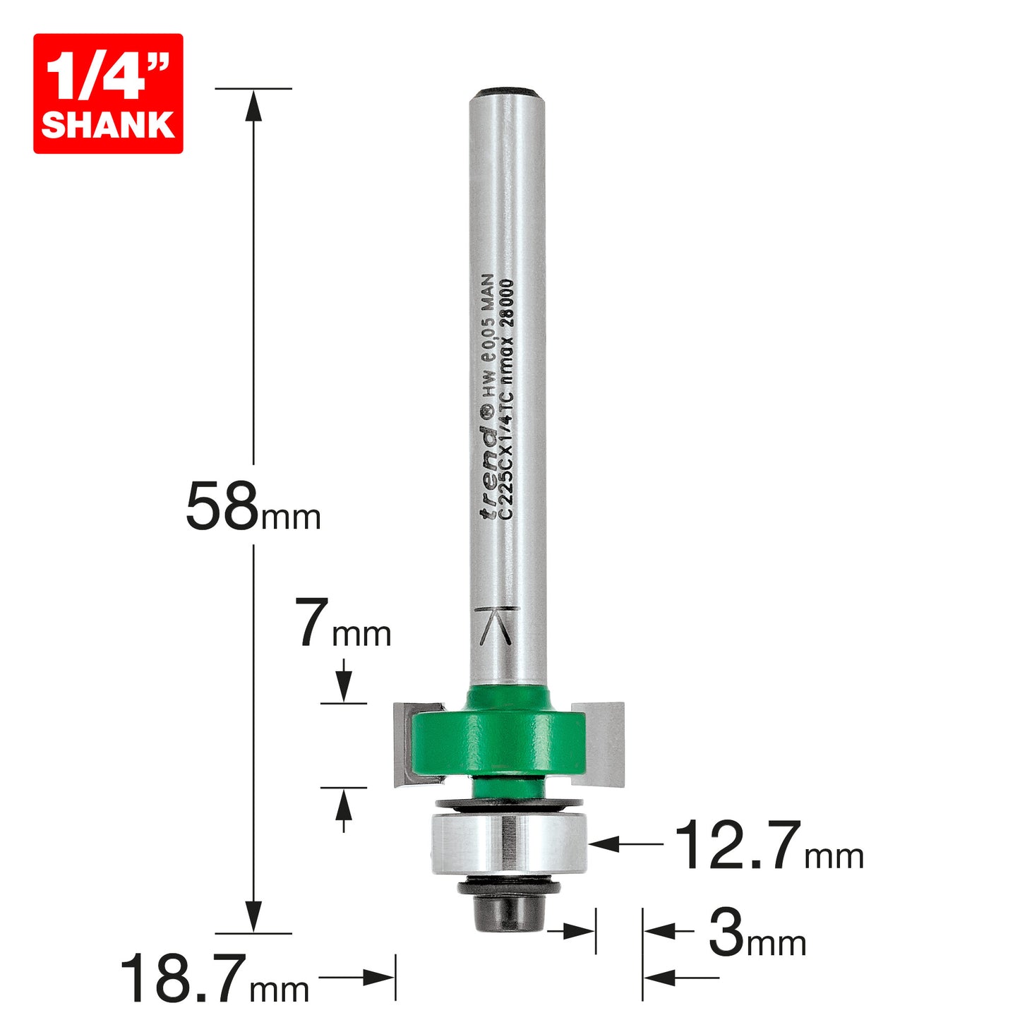 Guided plain pile cutter 7x3mm