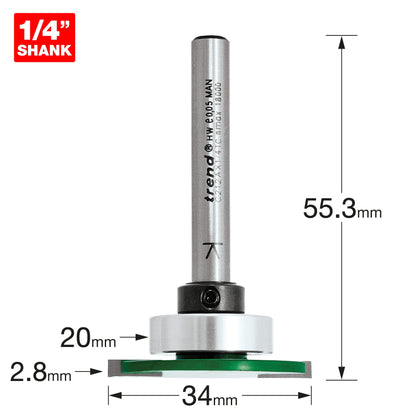 Weatherseal groover 2.8mm x 7mm