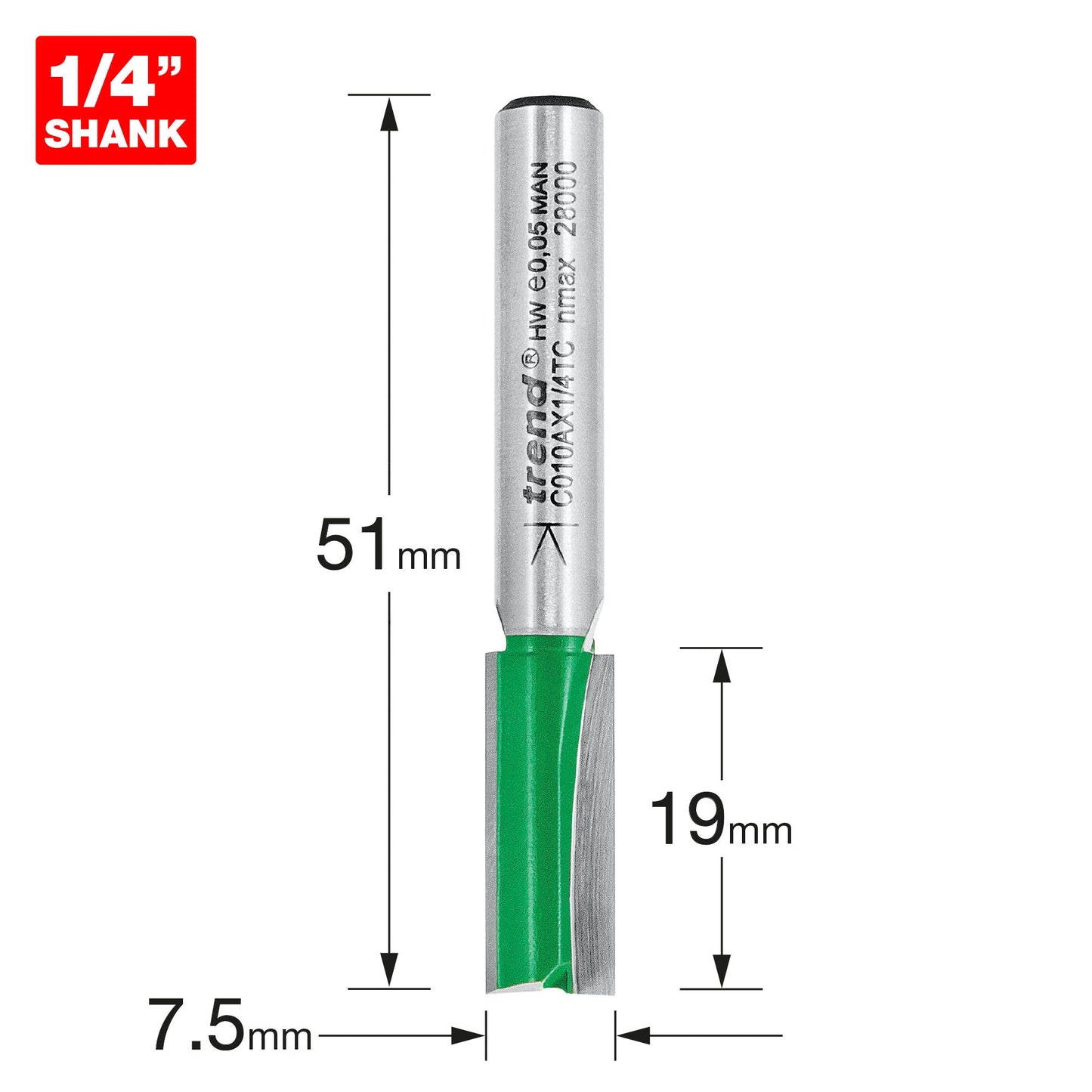 Two Flute Cutter 7.5mm diameter