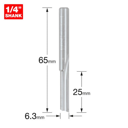 Trend CraftPro 1/4 Single Flute ABS/PVC 6.3mm dia x 25mm cut depth