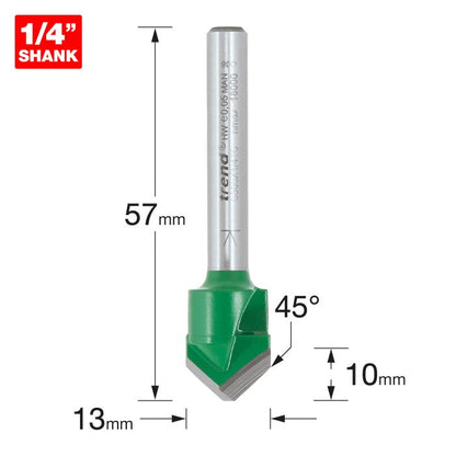 rend CraftPro 1/4 Alucobond 45 Degrees V Groove 13mm dia x 10mm cut depth