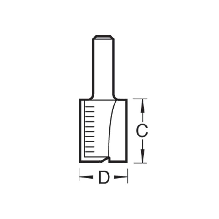 Two Flute 12.7mm Diameter x 25mm Cut Scale