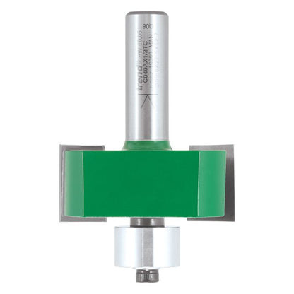 Trend CraftPro 1/2in Bearing Guide Large Rebater Bit 50.8mm dia x 22.5mm cut depth
