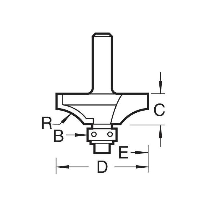 Flat ovolo 12mm radius x 11mm cut
