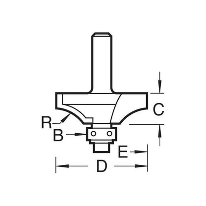 Flat ovolo 12mm radius x 11mm cut
