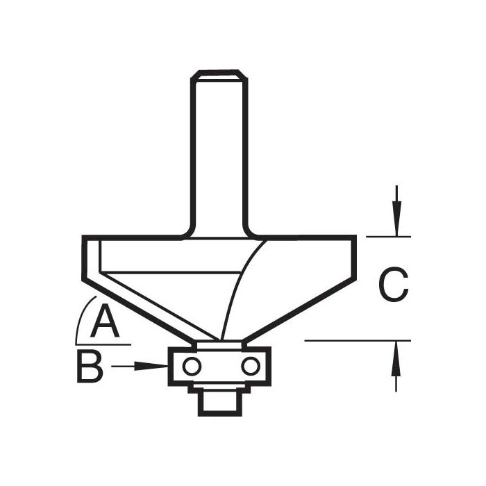 Self guided chamfer 60 degrees x 12.7mm cut