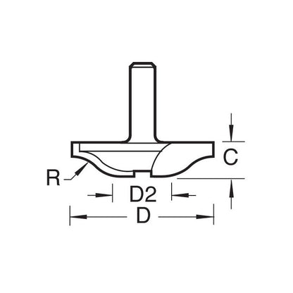 Raised panel 12mm radius x 41mm diameter