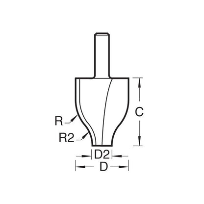 Vertical panel 22mm radius