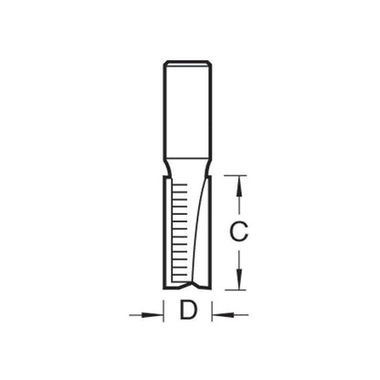 Two Flute 12.7mm diameter x 50mm Cut Scale