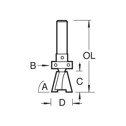 Dovetail 12.7mm diameter x 104 degrees guided