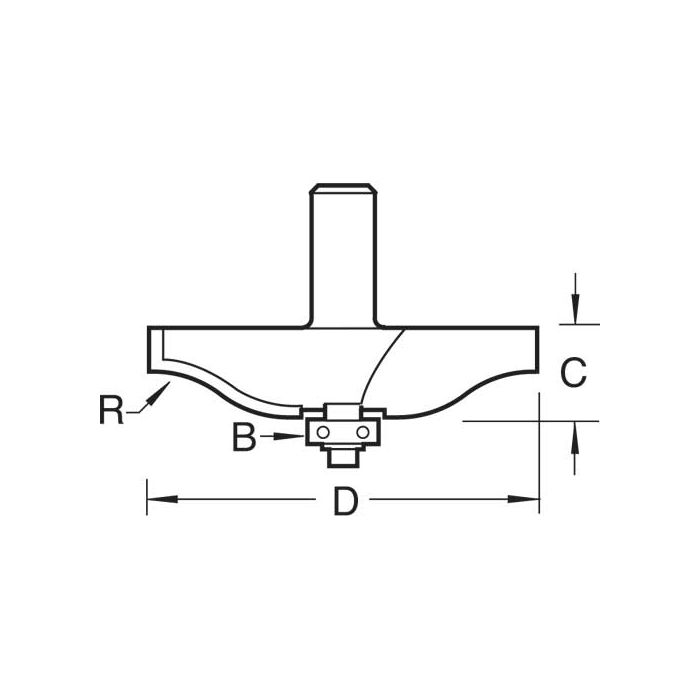 Ogee panel mould cutter 22mm radius 86mm diameter