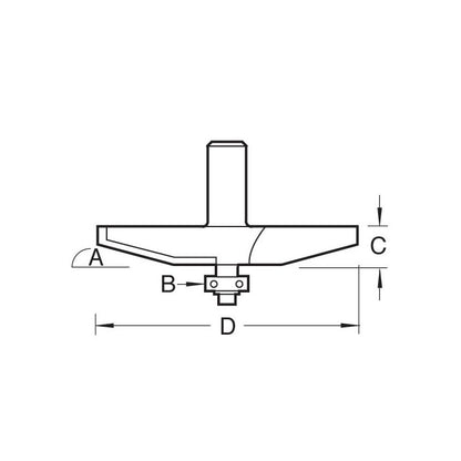 Bearing guided bevel panel raiser 15 degrees