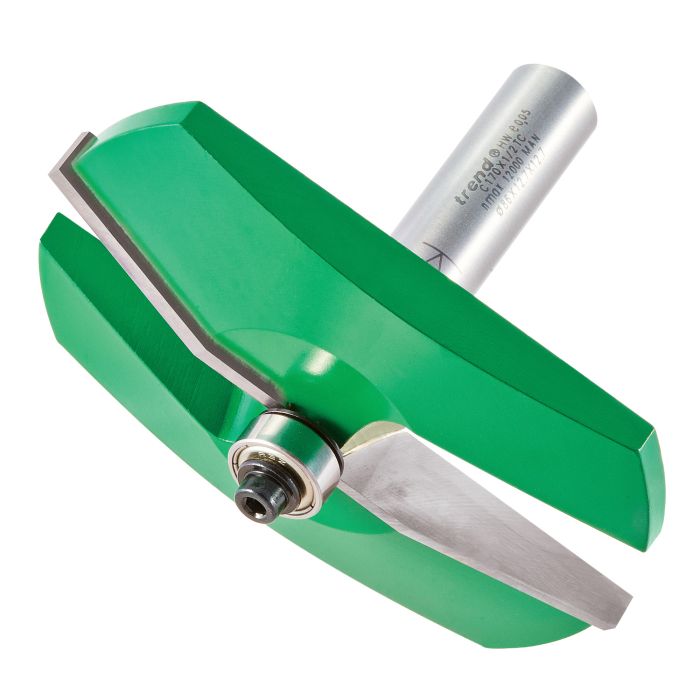 Bearing guided bevel panel raiser 15 degrees