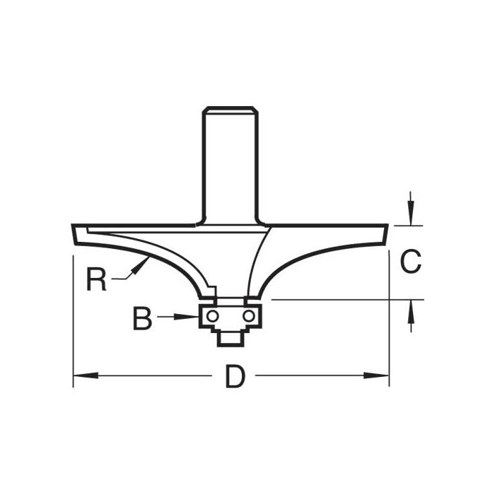 Bearing guided thumb mould radius44mm