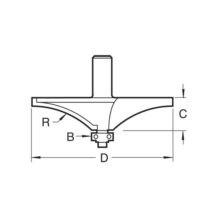 Bearing guided hand rail 51mm radius