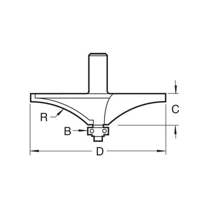 Bearing guided hand rail 51mm radius