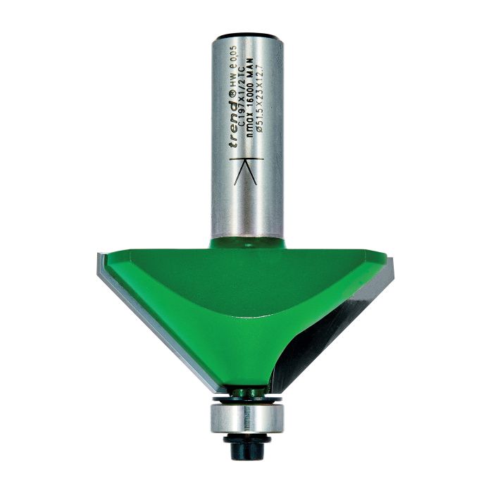 Bearing guided chamfer angle=45 degrees
