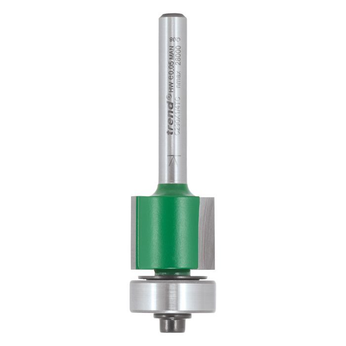 Trend CraftPro 1/4in Low Profile Bearing Guided Trimmer 19.1 dia x 16mm cut depth