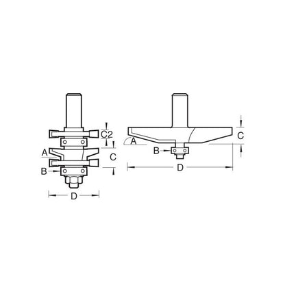 Panel door set bevel large